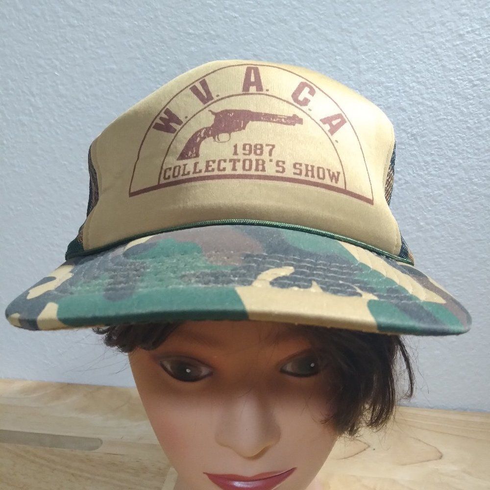 DS Vintage WVACA Gun Collector's Show 1987 Camouflage Rope Trucker Hat